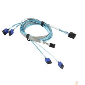 Опция к серверу Supermicro CBL-SAST-0699 Кабель Mini-SAS HD to 4 SATA, 90/90/75/75cm w/75cm SB, 30AWG, 12Gb/s