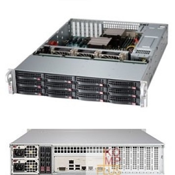 Корпус Supermicro CSE-826BE1C4-R1K23LPB Корпус компьютерный Black 2U SC826B LP Chassis w/ 1 SAS3 Redundant 1200W PWS CSE-826BE1C4-R1K23LPB