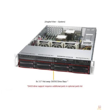 Сервер Supermicro SYS-620P-TRT Серверная платформа (2U, 2 x LGA4189, Intel C621A, 16 x DDR4, 8 x 3.5