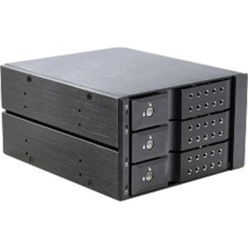 Опция к серверу Procase T3-203-SATA3-BK Hot-swap корзина 3 SATA3/SAS 6Gb (черный) hotswap trayless aluminium mobie rack module (2x5,25) 1xFAN 80x15mm