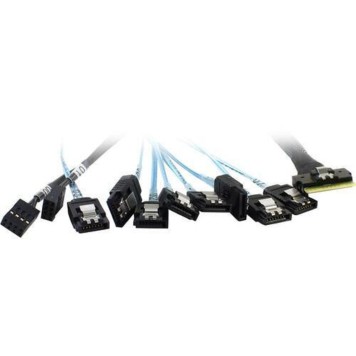 Опция к серверу Procase CBL-SLSAS8-8SATA-10 Кабель для подключения корзин, SFF-8654 (Slimline SAS x8) к 8* SATA , 100 cm-1