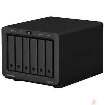 Дисковый массив Synology DS620slim Сетевое хранилище DC2,0GhzCPU/2Gb(upto6)/RAID0,1,10,5,6/up to 6HDDs SATA 2,5'/2xUSB 3.0/2xGigEth/iSCSI/2xIPcam(up to 25)/ 1xPS/2YW-1