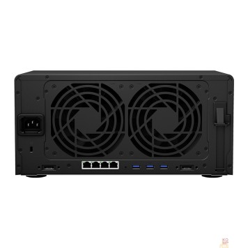 Дисковый массив Synology DS1821+ QC2,2GhzCPU/4GbDDR4(upto32)/RAID0,1,10,5,6/upto 8hot plug HDD SATA(3,5' or 2,5')(upto18 with 2xDX517)+ 2 M2 slots/ 4xUSB3.2/2eSATA/4GigE(+1Expslot)/iSCSI/2xIPcam(upto40)-2