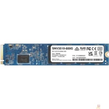 Дисковый массив Synology SNV3510-800G SSD SNV3000 Series PCIe 3.0 x4 ,M.2 22110, 800GB, R3100/W1000 Mb/s, IOPS 400K/70K, MTBF 1,8M repl SNV3500-800G'