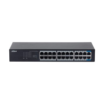 Коммутаторы DAHUA DH-S3024-24GT 24-портовый неуправляемый коммутатор;  22xRJ45 1G, 2xRJ45 1G (uplink); питание 100–240V; Изоляция портов, агрегация портов;-1
