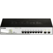 Сетевое оборудование D-Link DGS-1210-10P/F3A Управляемый L2 коммутатор с 8 портами 10/100/1000Base-T и 2 портами 1000Base-X SFP (8 портов PoE 802.3af/at, PoE-бюджет 65 Вт)
