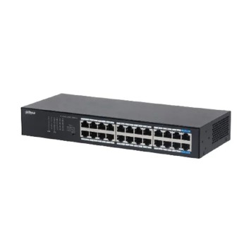 Коммутаторы DAHUA DH-S3024-24GT 24-портовый неуправляемый коммутатор;  22xRJ45 1G, 2xRJ45 1G (uplink); питание 100–240V; Изоляция портов, агрегация портов;