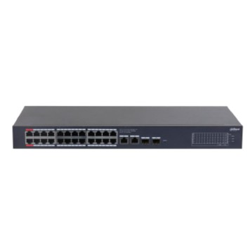 Коммутаторы DAHUA DH-CS4228-24GT-375 24-портовый гигабитный PoE облачный коммутатор; 24xRJ45 1G (PoE/PoE+/Hi-PoE/802.3bt), 2xRJ45, 2xSFP 1G (uplink); суммарно до 375Вт; PoE watchdog, до 250м; питание: 100–240VAC;