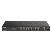 Сетевое оборудование D-Link DGS-1100-26MPV2/A3A Настраиваемый L2 коммутатор с 24 портами 10/100/1000Base-T и 2 комбо-портами 1000Base-T/SFP (24 порта PoE 802.3af/at, PoE-бюджет 370 Вт)
