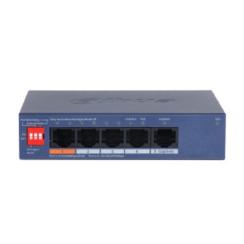 Коммутаторы DAHUA DH-CS4005-4ET1GT-60 4-портовый PoE облачный коммутатор; 4xRJ45 100M (PoE/PoE+/Hi-PoE), 1xRJ45 1G (uplink); суммарно до 60Вт; PoE watchdog, до 250м; питание: 53VDC;-1