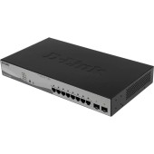 Сетевое оборудование D-Link DGS-1210-10MP/F3A PROJ Управляемый L2 коммутатор с 8 портами 10/100/1000Base-T и 2 портами 1000Base-X SFP (8 портов PoE 802.3af/at, PoE-бюджет 130 Вт)
