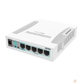 Сетевое оборудование MikroTik RB260GS (CSS106-5G-1S)(r2) Коммутатор RouterBOARD 260GS 5-port Gigabit smart switch with SFP cage, SwOS, plastic case, PSU