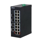 Коммутаторы DAHUA DH-HS3220-16GT-190 20-портовый гигабитный неуправляемый коммутатор с PoE, промышленное исполнение; 16xRJ45 1G (PoE/PoE+/Hi-PoE/802.3bt), 4xSFP 1G (uplink); суммарно 190Вт; watchdog; грозозащита;