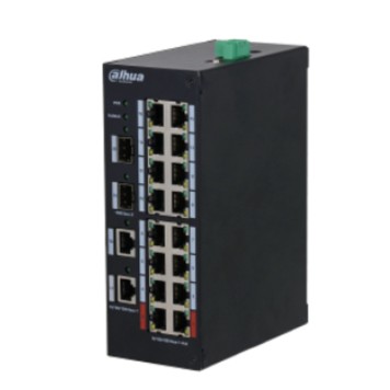 Коммутаторы DAHUA DH-HS3220-16GT-190 20-портовый гигабитный неуправляемый коммутатор с PoE, промышленное исполнение; 16xRJ45 1G (PoE/PoE+/Hi-PoE/802.3bt), 4xSFP 1G (uplink); суммарно 190Вт; watchdog; грозозащита;
