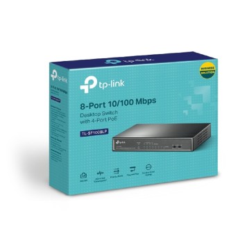 Сетевое оборудование TP-Link TL-SF1008LP Настольный коммутатор с 8 портами 10/100 Мбит/с (4 порта PoE+)-2