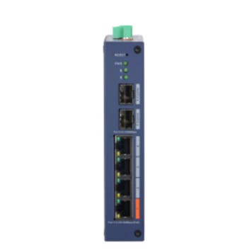 Коммутаторы DAHUA DH-CHS4206-4ET-60 4-портовый PoE облачный коммутатор; 4xRJ45 100M (PoE/PoE+/Hi-PoE), 2xSFP 1G (uplink); суммарно до 60Вт; PoE watchdog, до 250м; грозозащита 6кВ; IP30, IK06;-2