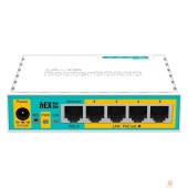 Сетевое оборудование MikroTik RB750UPr2 hEX PoE lite Маршрутизатор 5-портовый 100-Мбитный  с поддержкой PoE на 4-х портах 5x Ethernet, раздача PoE, 650 МГц ЦП, 64 МБ 
