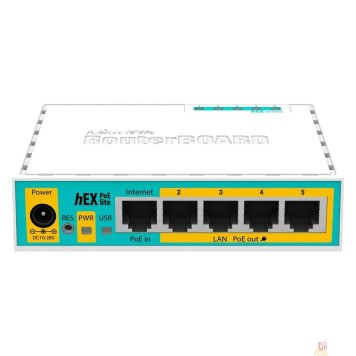 Сетевое оборудование MikroTik RB750UPr2 hEX PoE lite Маршрутизатор 5-портовый 100-Мбитный  с поддержкой PoE на 4-х портах 5x Ethernet, раздача PoE, 650 МГц ЦП, 64 МБ