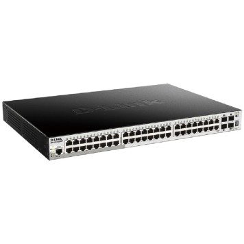 Сетевое оборудование D-Link DGS-1510-52XMP/A2A PROJ Управляемый L2+ стекируемый коммутатор с 48 портами 10/100/1000Base-T и 4 портами 10GBase-X SFP+ (48 портов PoE 802.3af/at, PoE-бюджет 370 Вт; 740 Вт с DPS-700)-1