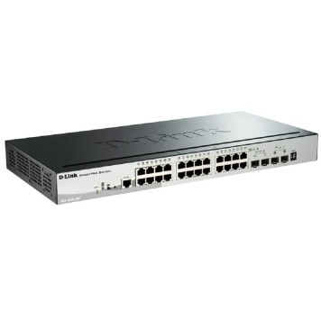 Сетевое оборудование D-Link DGS-1510-28P/A1A PROJ Управляемый L2+ стекируемый коммутатор с 24 портами 10/100/1000Base-T, 2 портами 1000Base-X SFP и 2 портами 10GBase-X SFP+ (24 порта PoE 802.3af/at, PoE-бюджет 193 Вт)-1