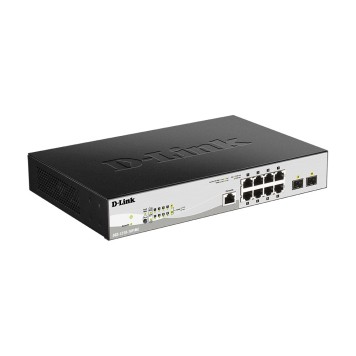 Сетевое оборудование D-Link DGS-1210-10P/ME/B1A Управляемый L2 коммутатор с 8 портами 10/100/1000Base-T и 2 портами 1000Base-X SFP (8 портов PoE 802.3af/at, PoE-бюджет 78 Вт)-1