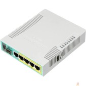 Сетевое оборудование MikroTik RB960PGS Маршрутизатор hEX PoE, 1х SFP, 128MB RAM, 5x Gigabit LAN, USB, plastic case and PSU