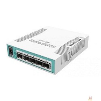 Сетевое оборудование MikroTik CRS106-1C-5S Коммутатор L2 Cloud Router Switch with QCA8511 400MHz CPU, 128MB RAM, 1x Combo port (Gigabit Ethernet or SFP), 5 x SFP