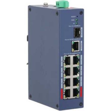 Коммутаторы DAHUA DH-CHS4110-8ET-110 8-портовый PoE облачный коммутатор; 2xRJ45 100M (PoE/PoE+/Hi-PoE/802.3bt), 6xRJ45 100M (PoE/PoE+); 1xRJ45 100M, 1xSFP 1G (uplink); суммарно 110Вт;watchdog; грозозащита 6кВ;