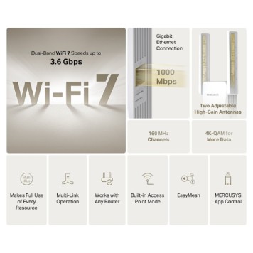Mercusys ME25BE BE3600 Усилитель сигнала Wi-Fi 7-2
