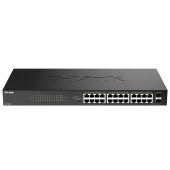 Сетевое оборудование D-Link DGS-1026P/A1A Конфигурируемый коммутатор с 24 портами 10/100/1000Base-T, 2 портами 1000Base-X SFP и DIP-переключателем (24 порта PoE 802.3af/at, PoE-бюджет 240 Вт, дальность до 250 м)