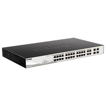 Сетевое оборудование D-Link DGS-1210-28MP/F4A Управляемый L2 коммутатор с 24 портами 10/100/1000Base-T и 4 комбо-портами 100/1000Base-T/SFP (24 порта PoE 802.3af/at, PoE-бюджет 370 Вт)-1