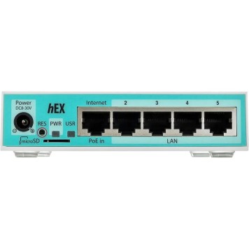 Сетевое оборудование MikroTik RB750Gr3 Маршрутизатор проводной, hEX, 5 port 10/100/1000-2