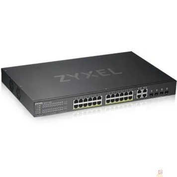 Сетевое оборудование ZYXEL GS192024HPV2-EU0101F Гибридный Smart PoE+ коммутатор NebulaFlex GS1920-24HPv2, 24xGE PoE+, 4xCombo (SFP/RJ-45), бюджет PoE 375 Вт, автономное/облачное управление-1