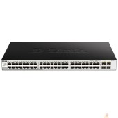 Сетевое оборудование D-Link DGS-1210-52/ME/B1A Управляемый L2 коммутатор, 48x1000Base-T, 4x1000Base-X SFP, AC 220В/DC 12В(с возможностью мониторинга статуса питания коммутатора)