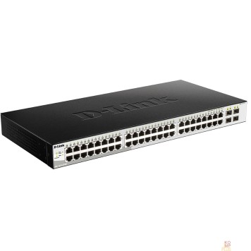 Сетевое оборудование D-Link DGS-1210-52/ME/B1A Управляемый L2 коммутатор, 48x1000Base-T, 4x1000Base-X SFP, AC 220В/DC 12В(с возможностью мониторинга статуса питания коммутатора)-1