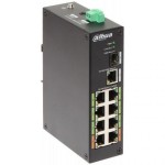 Коммутаторы DAHUA DH-LR2110-8ET-120 8-портовый неуправляемый коммутатор с ePoE; 8xRJ45 100M (PoE/PoE+/Hi-PoE), 1xRJ45 1G (uplink), 1xSFP 1G (uplink); суммарно 120Вт; длина кабеля UTP до 800м; монтаж на DIN-рейку;