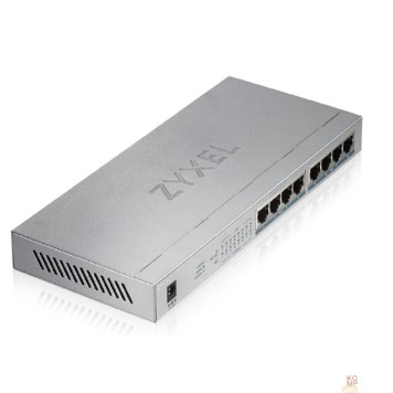 Сетевое оборудование ZYXEL GS1008HP-EU0101F PoE+ коммутатор GS1008HP, 8xGE PoE+, настольный, металлический, бесшумный, бюджет PoE 60 Вт-1