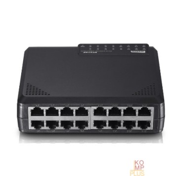 Сетевое оборудование Netis ST3116P Коммутатор, неуправляемый 16-портовый 10/100 Мбит/с, 16 порта RJ45 10/100 Мбит/с, настольный, пластиковый корпус