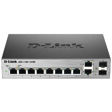 Сетевое оборудование D-Link DGS-1100-10/ME/A2A Управляемый L2 коммутатор с 8 портами 10/100/1000Base-T и 2 комбо-портами 100/1000Base-T/SFP