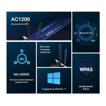 Mercusys MA30E Адаптер PCIe с поддержкой Wi-Fi AC1200 и Bluetooth 5.0-2