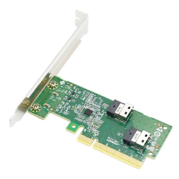 Сетевое оборудование Lr-Link LRNV9F12 PCIe x8 to Two SlimSAS SFF-8654 4i Adapter, Up to 2* PCIe 4.0 U.2 NVMe SSD, PCIe 4.0 x 8-1