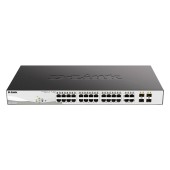 Сетевое оборудование D-Link DGS-1210-28P/F5A Управляемый L2 коммутатор с 24 портами 10/100/1000Base-T и 4 комбо-портами 100/1000Base-T/SFP (24 порта PoE 802.3af/at, PoE-бюджет 193 Вт)