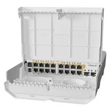 Сетевое оборудование MikroTik CRS318-16P-2S+OUT Коммутатор управляемый, L2 Всепогодный, 16x 1Gbit PoE, 2x SFP+, на мачту, без БП-1