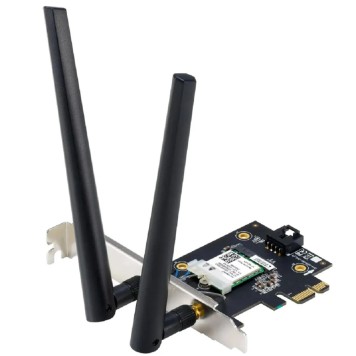 Сетевое оборудование ASUS PCE-BE6500 Беспроводной трехдиапазонный PCI Express адаптер BE6500 + Bluetooth 5.4, внешняя съемная антенна, Wi-Fi 7 (be)-1