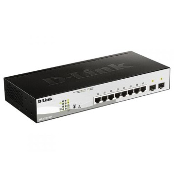 Сетевое оборудование D-Link DGS-1210-10P/FL2A Управляемый L2 коммутатор с 8 портами 10/100/1000Base-T и 2 портами 1000Base-X SFP (8 портов PoE 802.3af/at, PoE бюджет 65 Вт)