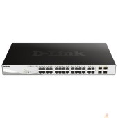 Сетевое оборудование D-Link DGS-1210-28P/FL1A Управляемый L2 коммутатор с 24 портами 10/100/1000Base-T и 4 комбо-портами 100/1000Base-T/SFP (24 порта PoE 802.3af/at, РоЕ-бюджет 193 Вт)