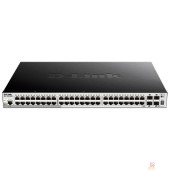 Сетевое оборудование D-Link DGS-1250-52XMP/A1A Управляемый L2 коммутатор с 48 портами 10/100/1000Base-T и 4 портами 10GBase-X SFP+ (48 портов PoE 802.3af/at, PoE-бюджет 370 Вт)