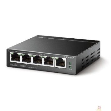 Сетевое оборудование TP-Link TL-SF1005LP Настольный коммутатор с 5 портами 10/100 Мбит/с (4 порта PoE+)-1
