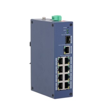 Коммутаторы DAHUA DH-CHS4110-8ET 10-портовый облачный коммутатор; 8xRJ45 100M, 1xRJ45 1G (uplink), 1xSFP 1G (uplink); питание 12VDC; грозозащита 6кВ; IP30, IK06;-2