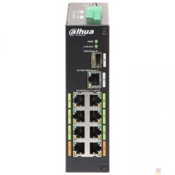 Коммутаторы DAHUA DH-LR2110-8ET-120 8-портовый неуправляемый коммутатор с ePoE, уличное исполнение, 8xRJ45 1Gb ePoE, 1xRJ45 1Gb + 1xSFP 1Gb uplink, суммарно 120Вт, коммутация 8.8 Гбит/с, MAC-таблица 8К-1
